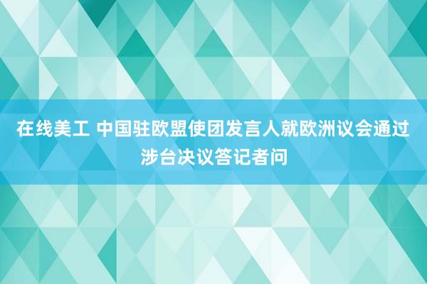 在线美工 中国驻欧盟使团发言人就欧洲议会通过涉台决议答记者问