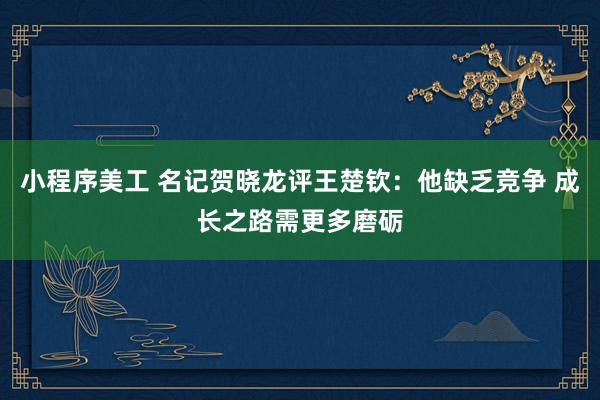 小程序美工 名记贺晓龙评王楚钦：他缺乏竞争 成长之路需更多磨砺